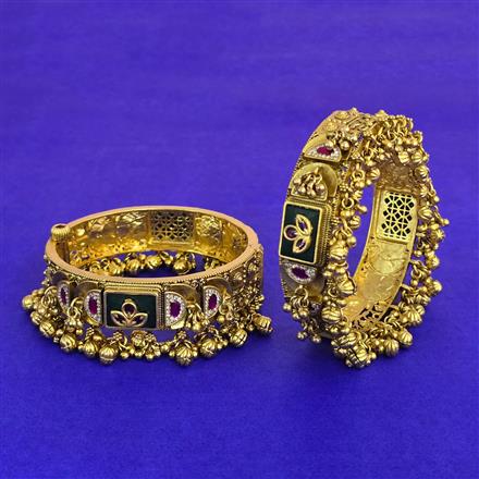 Antique Classic Bangles With Matte Gold Plating