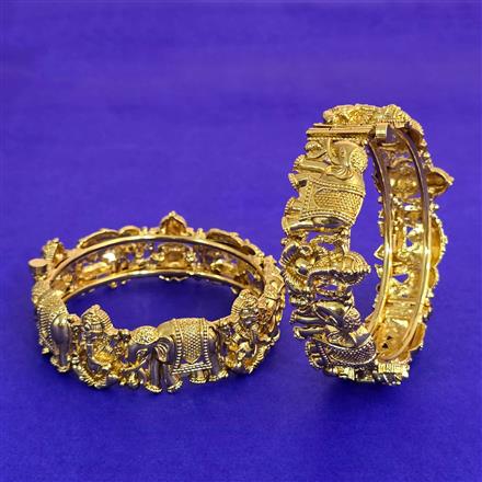 Antique Openable Bangles With Matte Gold Plating
