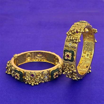 Antique Classic Bangles With Matte Gold Plating