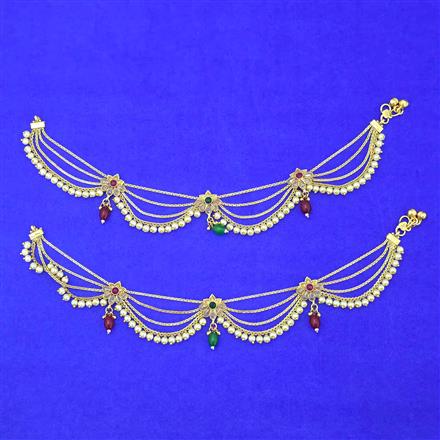 Antique Moti Payal With Gold Plating