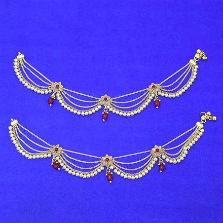Antique Moti Payal With Gold Plating