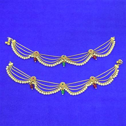 Antique Moti Payal With Gold Plating