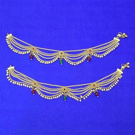Antique Moti Payal With Gold Plating
