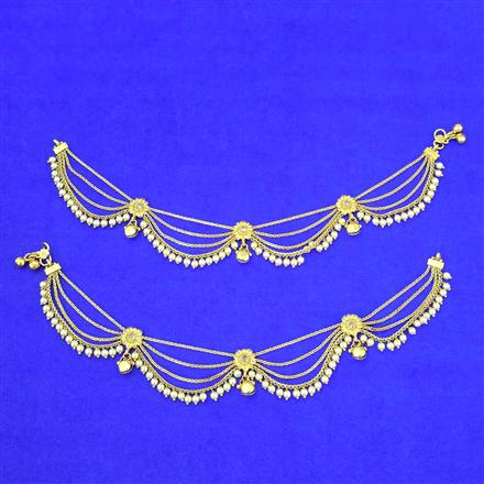 Antique Moti Payal With Gold Plating