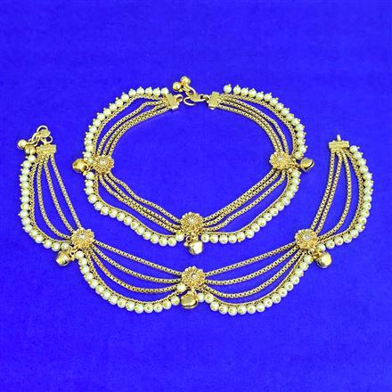 Antique Moti Payal With Gold Plating