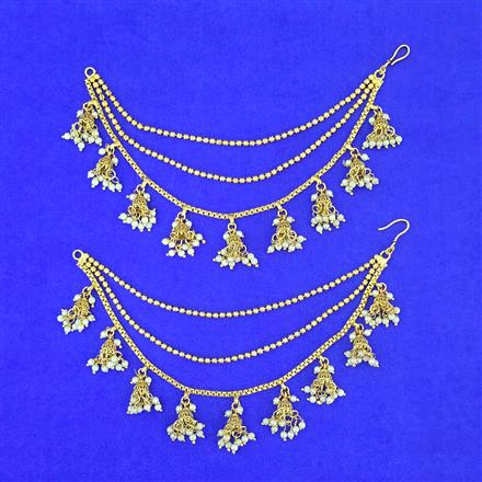Antique Moti Ear Chain With Gold Plating
