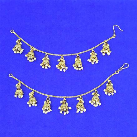 Antique Moti Ear Chain With Gold Plating