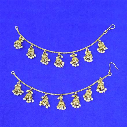 Antique Moti Ear Chain With Gold Plating