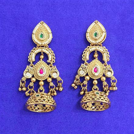Antique Jhumki With Gold Plating