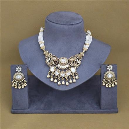 Antique Classic Necklace With Mehndi Plating