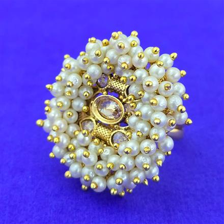 Antique Moti Ring With Gold Plating
