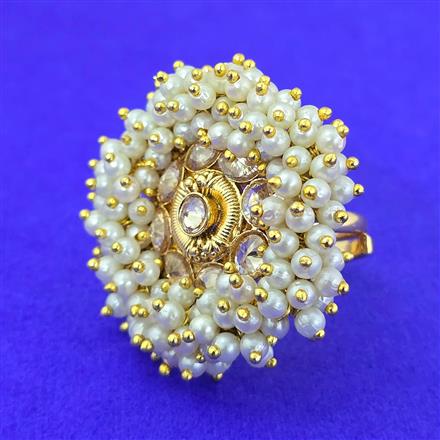 Antique Moti Ring With Gold Plating