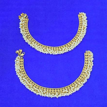 Antique Moti Payal With Gold Plating