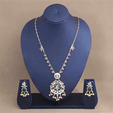 Antique Classic Pendant Set With Matte Gold Plating