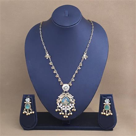 Antique Classic Pendant Set With Matte Gold Plating