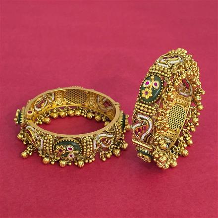 Antique Openable Bangles With Matte Gold Plating