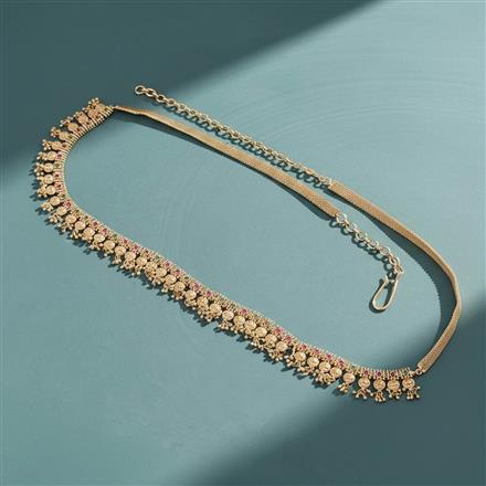 Antique Temple Belt With Matte Gold Plating