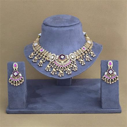 Antique Classic Necklace With Matte Gold Plating