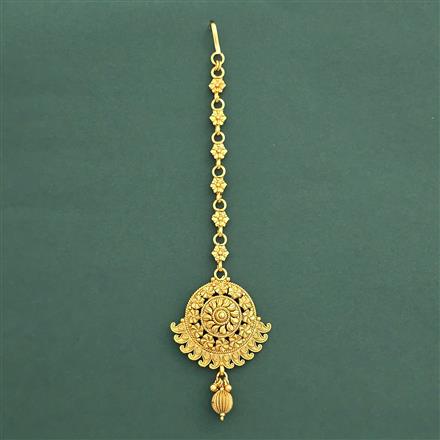 Antique Plain Gold Tikka With Gold Plating