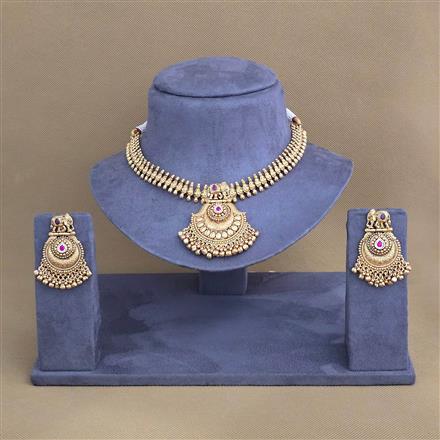 Antique Classic Necklace With Matte Gold Plating