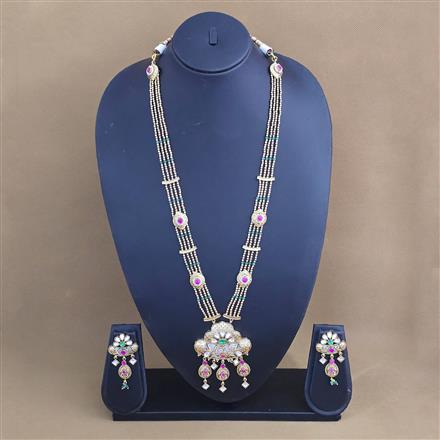 Antique Classic Pendant Set With Matte Gold Plating