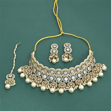 Antique Classic Necklace With Mehndi Plating