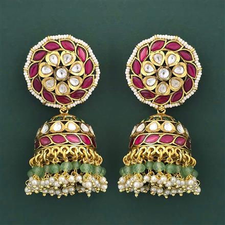 Antique Jhumki With Matte Gold Plating