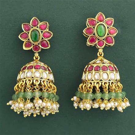 Antique Jhumki With Matte Gold Plating