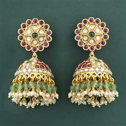Antique Jhumki With Matte Gold Plating