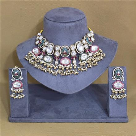 Antique Choker Necklace With Mehndi Plating