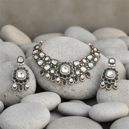 Antique Classic Necklace Set With Mehndi Plating