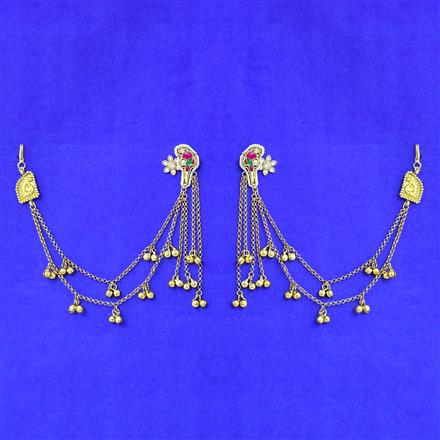 Antique Peacock Earring With Matte Gold Plating