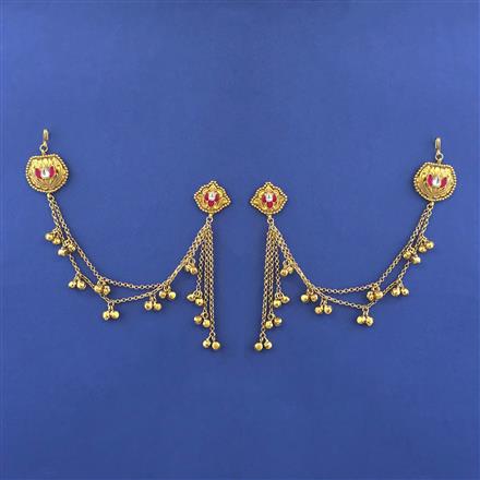 Antique Long Earring With Matte Gold Plating