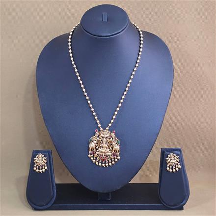 Antique Temple Pendant Set With Gold Plating