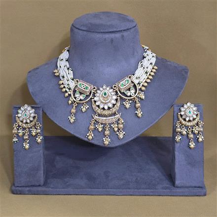 Antique Moti Necklace With Gold Plating