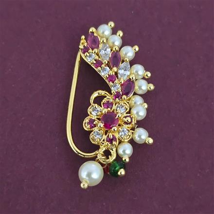 Antique Pearl Nose Ring with Gold Plating