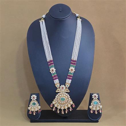 Antique Meenakari Pendant Set With Gold Plating
