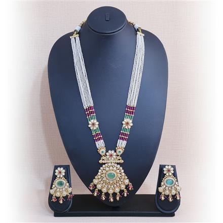 Antique Meenakari Pendant Set With Gold Plating