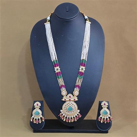 Antique Meenakari Pendant Set With Gold Plating