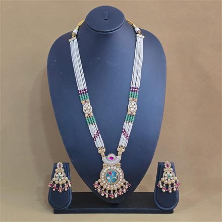 Antique Meenakari Pendant Set With Gold Plating