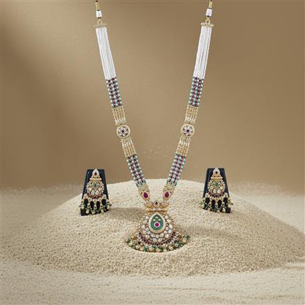 Antique Meenakari Pendant Set With Gold Plating