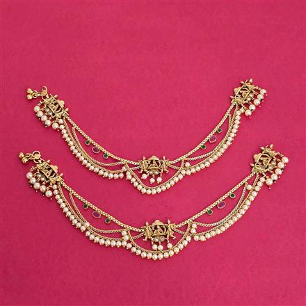 Antique Moti Payal With Gold Plating