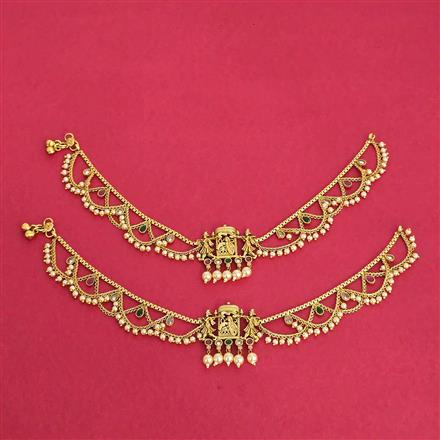 Antique Moti Payal With Gold Plating