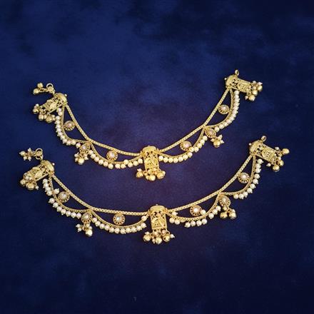 Antique Moti Payal With Gold Plating