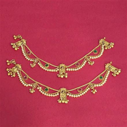 Antique Moti Payal With Gold Plating