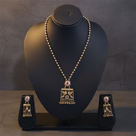Antique Peacock Pendant Set With Gold Plating