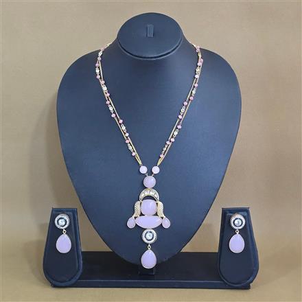 Antique Classic Pendant Set With Matte Gold Plating