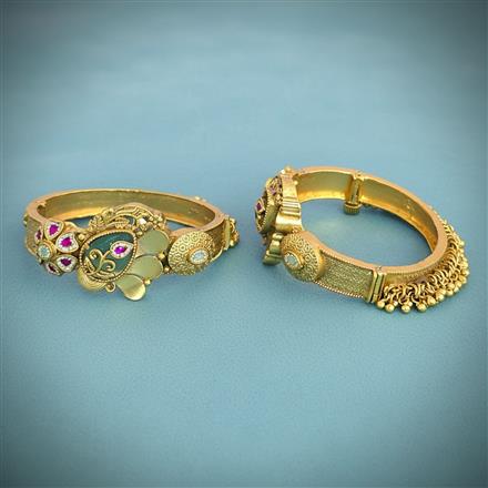 Antique Openable Bangles With Matte Gold Plating