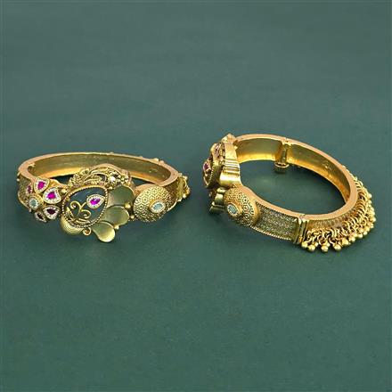 Antique Openable Bangles With Matte Gold Plating