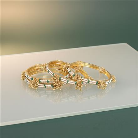 Antique Moti Bangles With Gold Plating